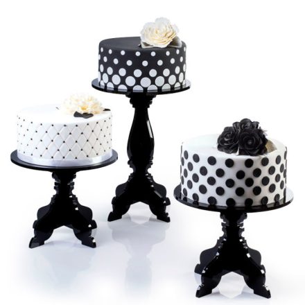 BAROQUE 5 részes átlátszó plexi torta állvány Ø 26cm - 1 x h35 - 4x h 21cm. a Martellato-tól