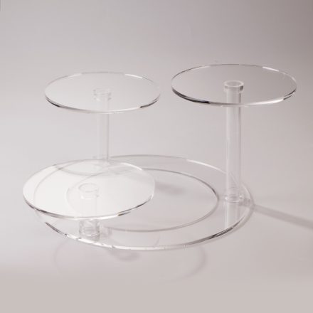 LOOP kicsi 3 tányéros átlátszó plexi torta állvány átmérő 26 cm a Martellato-tól