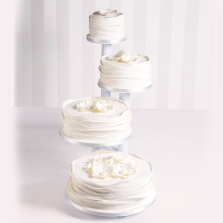 4 tányéros moduláris torta tartó állvány 70 x 65 h 56 cm a Martellato-tól