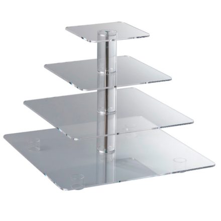 4 tányéros szögletes átlátszó plexi 49 x 49 h 41 cm a Martellato-tól