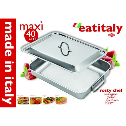 EATITALY tepsi+fedő 42x34 cm, mélység 5 cm, dobozban